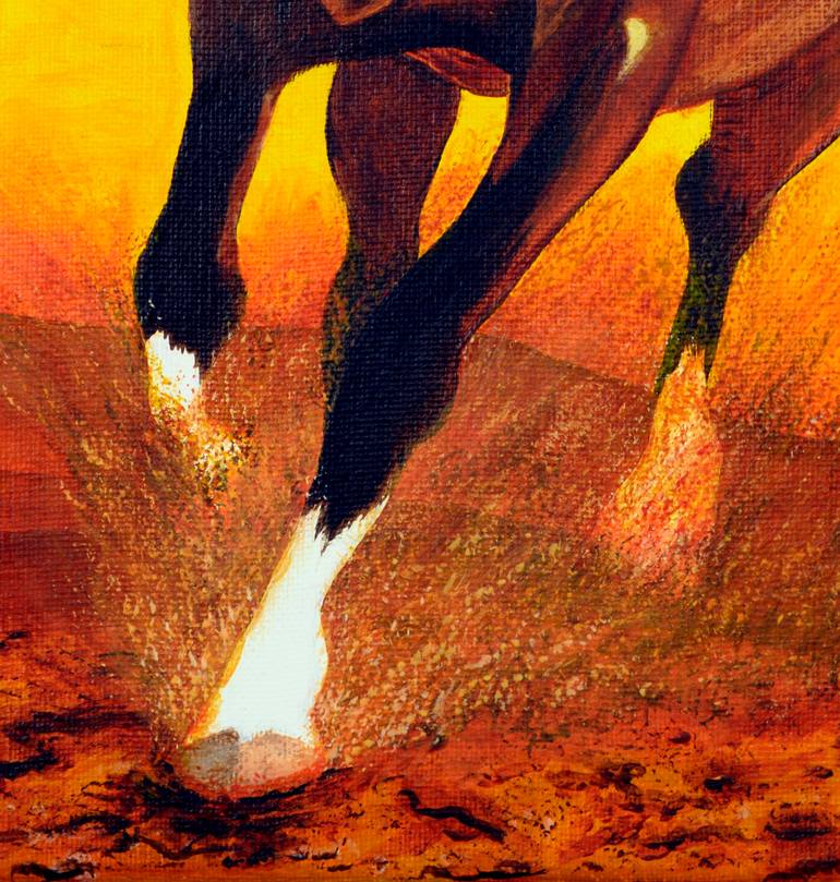 Original Figurative Horse Painting by Mikey Lee