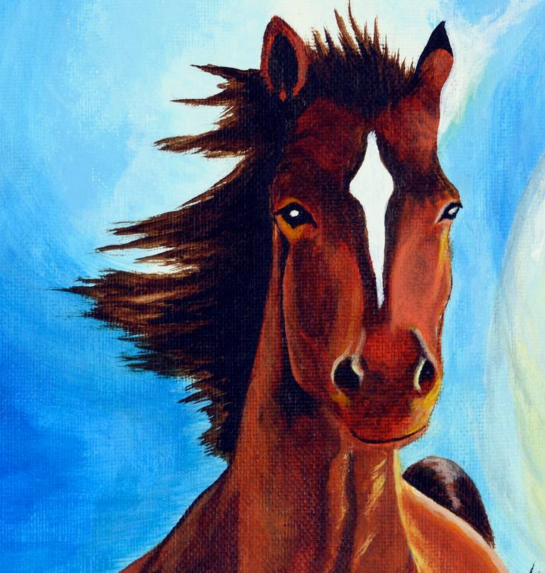 Original Figurative Horse Painting by Mikey Lee