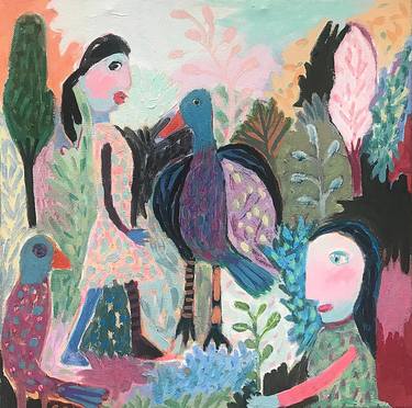 Original Folk Love Paintings by sari noy azaria