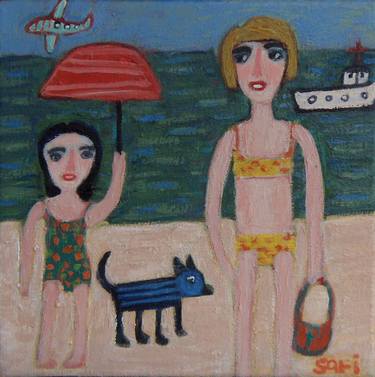 Print of Expressionism Beach Paintings by sari noy azaria
