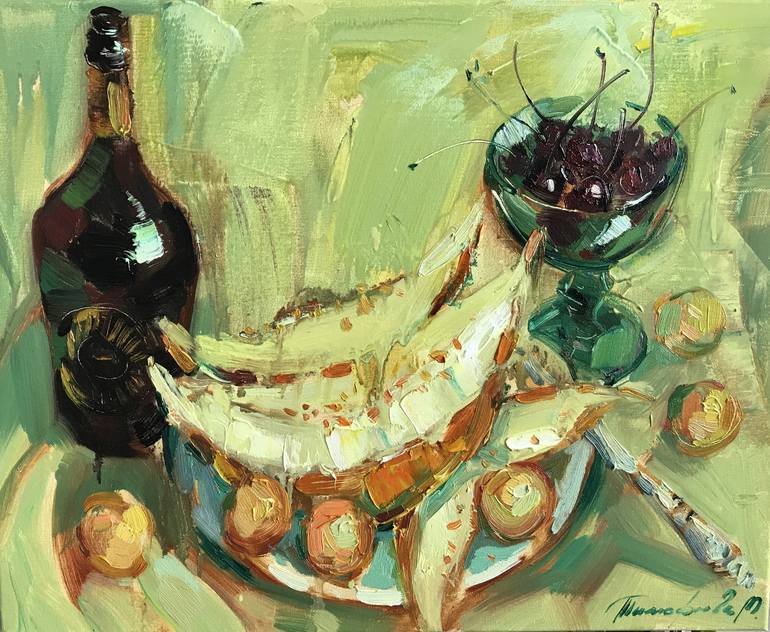 Honey melon Painting by Maria Timofeeff | Saatchi Art