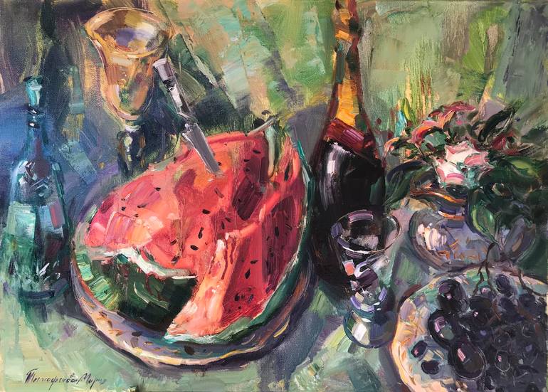 Sugar watermelon Painting by Maria Timofeeff | Saatchi Art