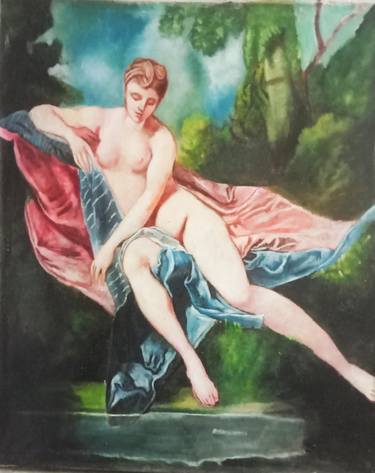 Print of Fine Art Nude Paintings by Supratim Ghosh