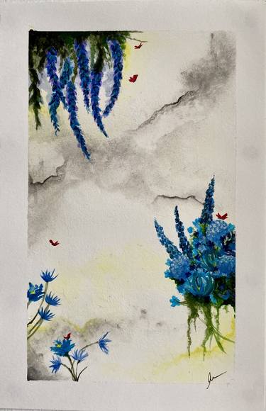Original Abstract Floral Painting by Hana Ehsan