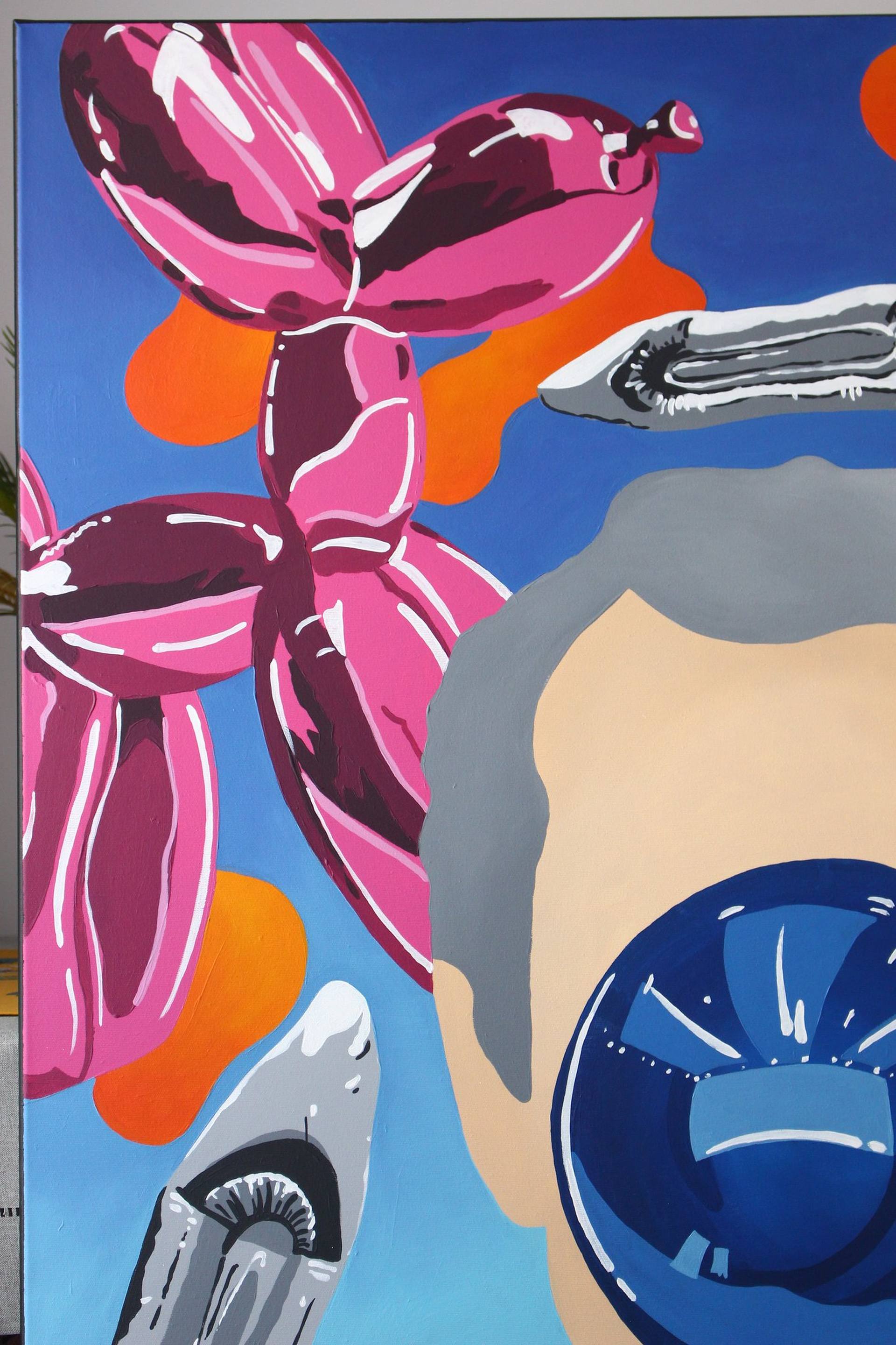 Faces and symbols – Jeff Koons Painting by Monika Mrowiec
