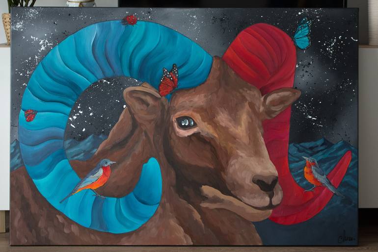 Original Animal Painting by Monika Mrowiec