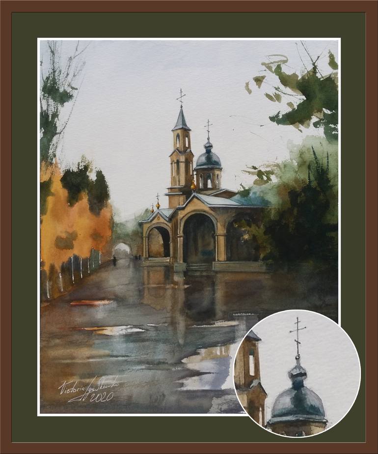 Original Impressionism Architecture Painting by Victoria Lyashenko