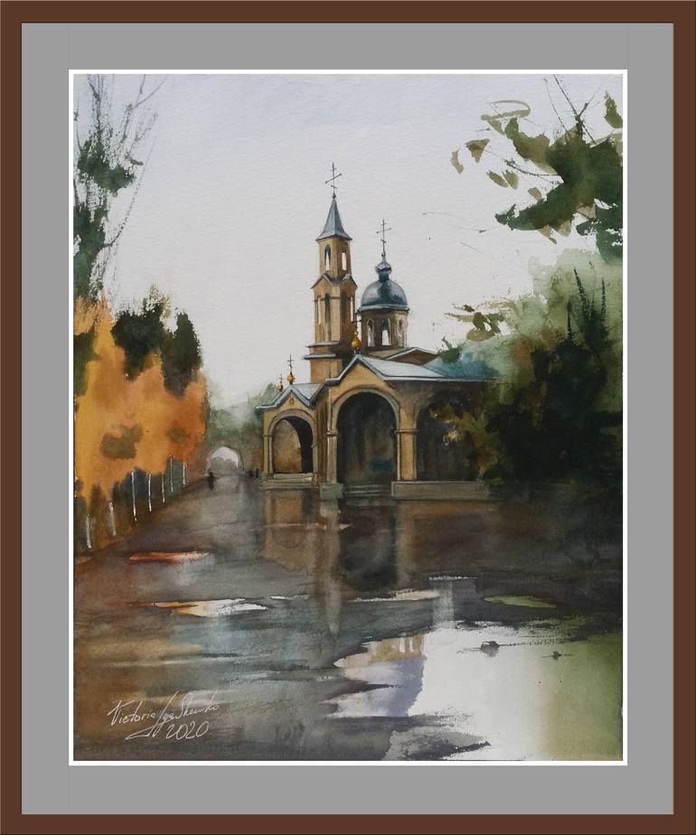 Original Impressionism Architecture Painting by Victoria Lyashenko