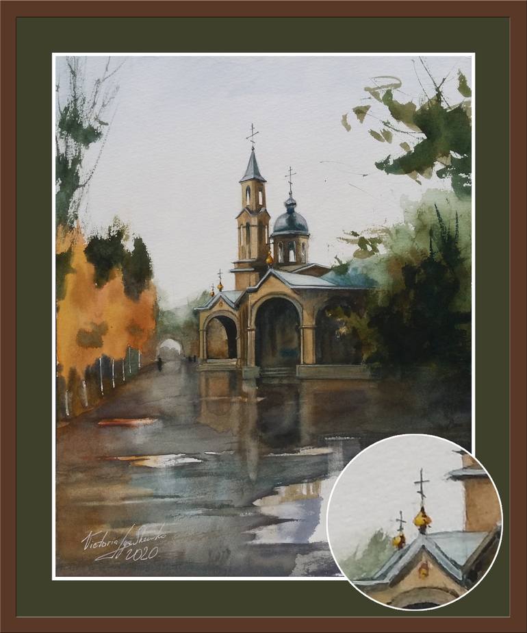 Original Impressionism Architecture Painting by Victoria Lyashenko