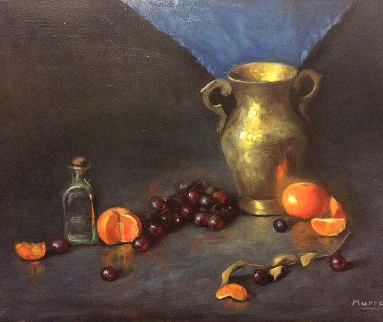 Still life with copper vase Painting by Alan Murray | Saatchi Art