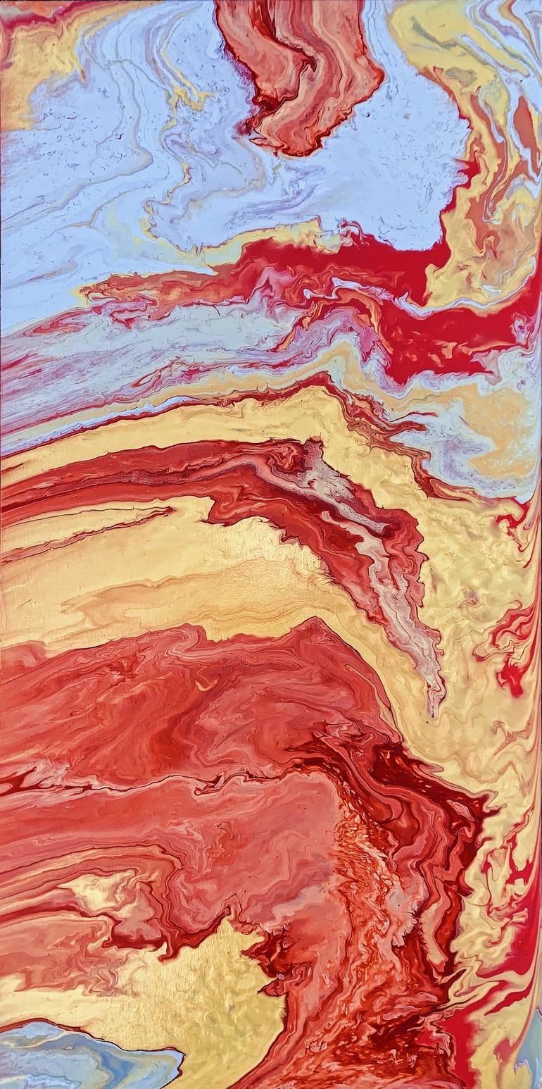 Original fluid Abstract Painting by Jenny Pham
