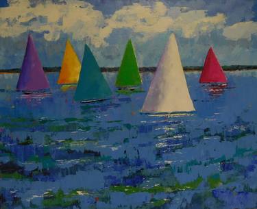 Original Abstract Boat Paintings by Donna Howard