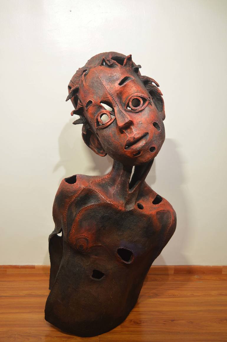 Original Children Sculpture by Phillip Nzekwe