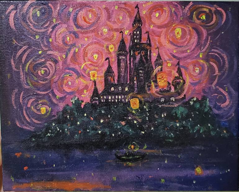 Rapunzel s starry night Painting by Elena Mishevska Saatchi Art