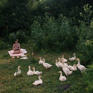 Woman With Geese thumb