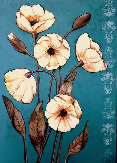 Print of Art Deco Floral Paintings by Marzena Kolodziej