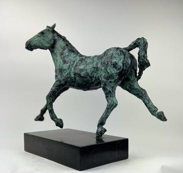 Original Figurative Horse Sculpture by Helle Rask Crawford