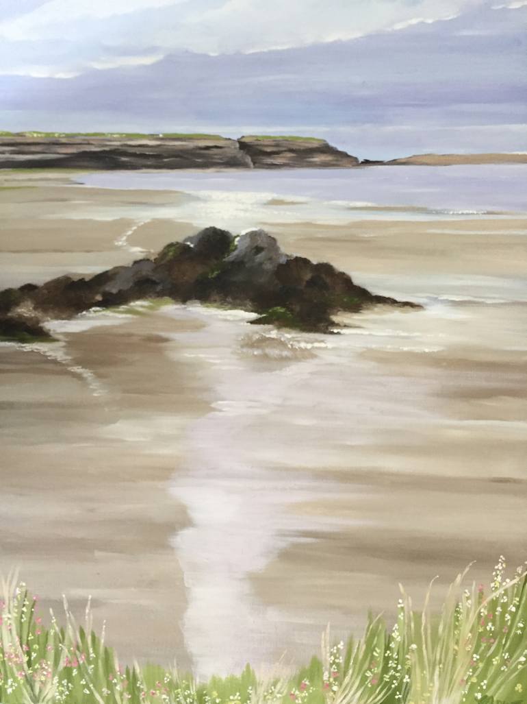 Original Impressionism Beach Painting by Elizabeth Platt
