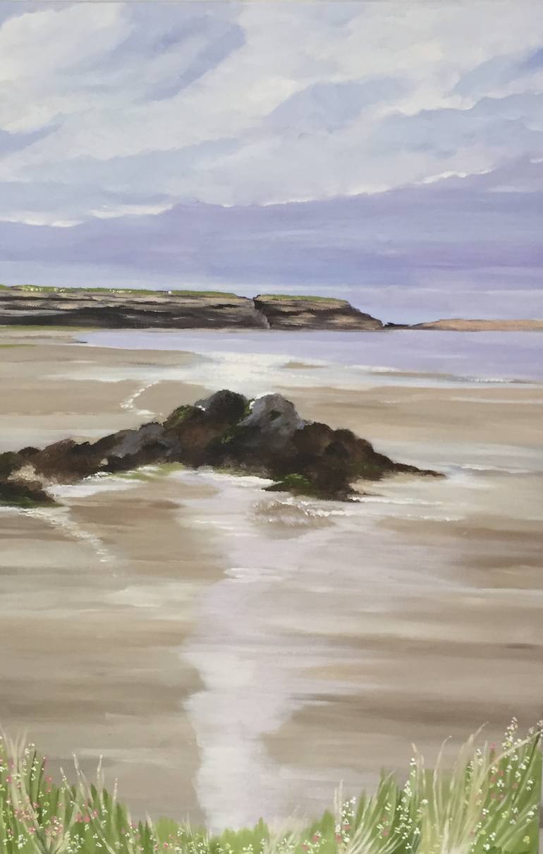 Original Impressionism Beach Painting by Elizabeth Platt