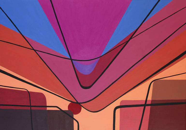 Original Abstract Painting by Robert Toczewski | Abstract Art on Canvas | Sunset over the Grand Canyon