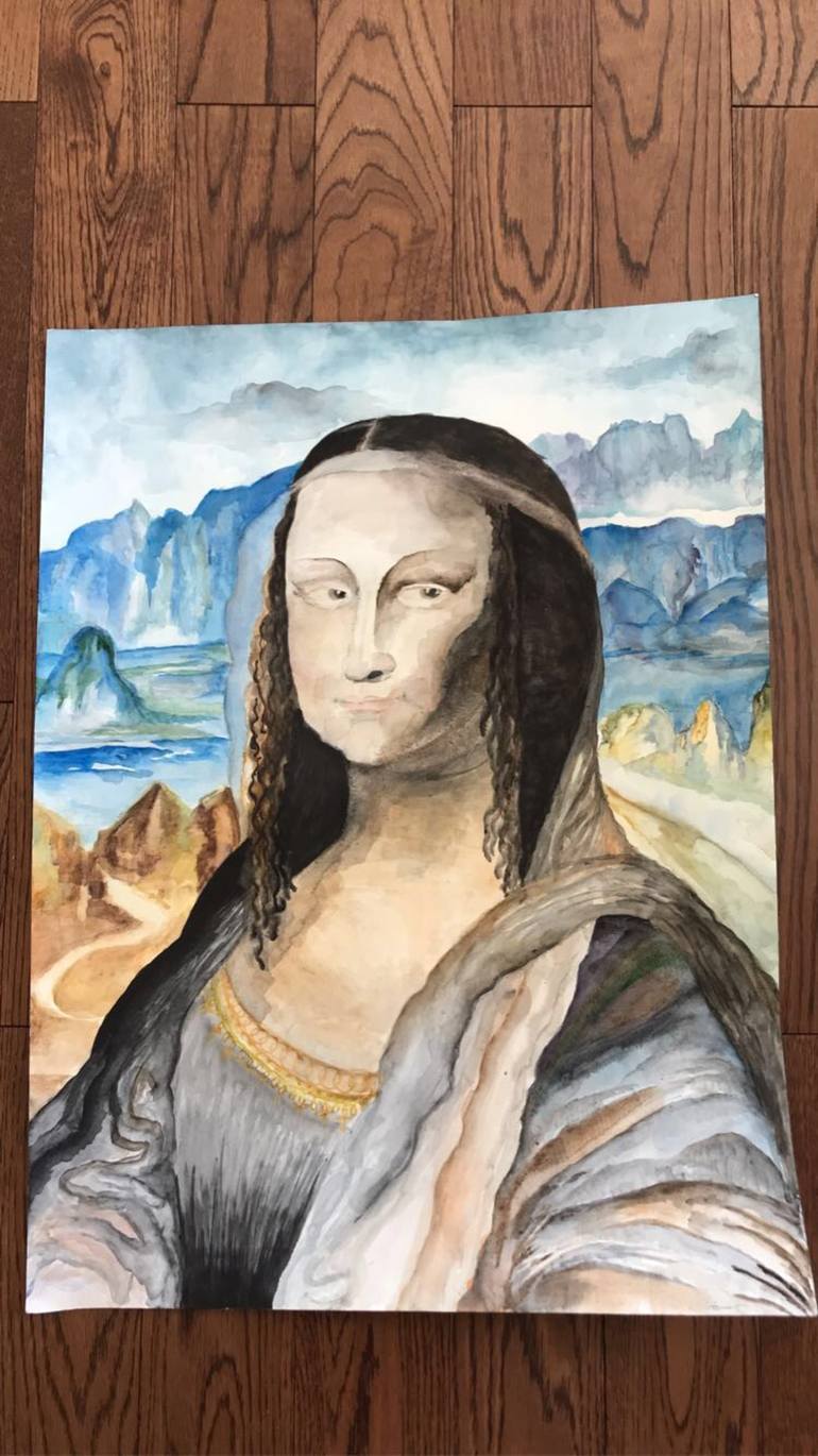 mona lisa watercolor