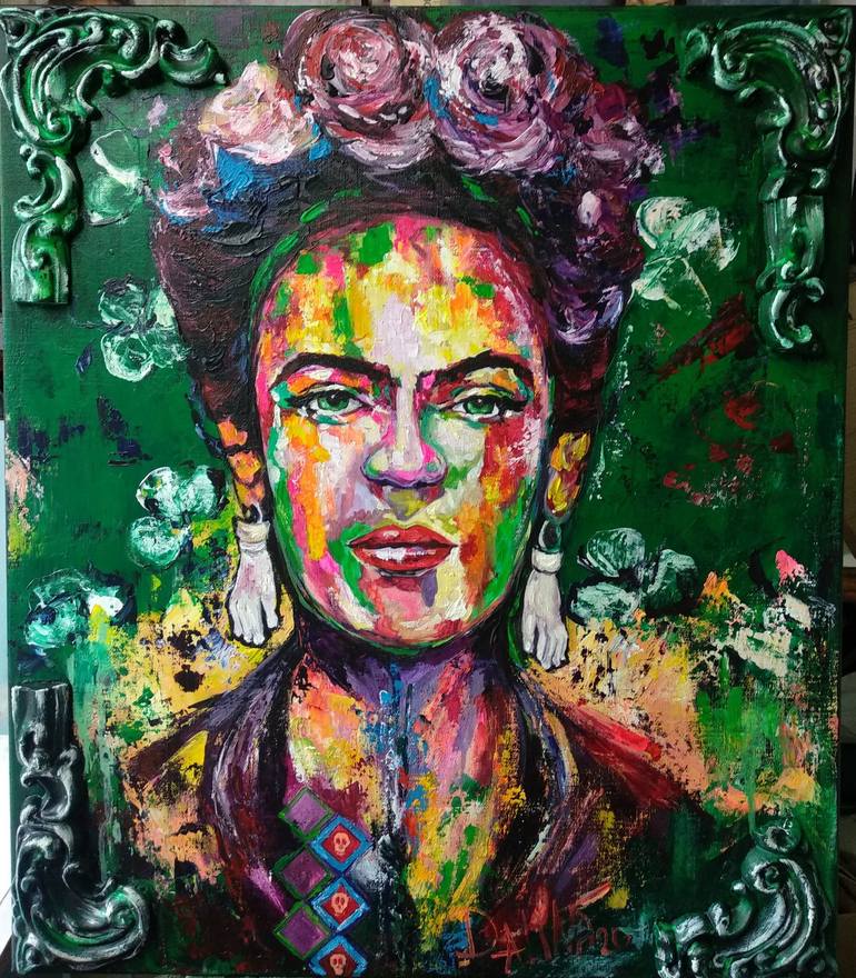 Frida Kahlo Mexican artist Large Art Framed Canvas painting  Home decor