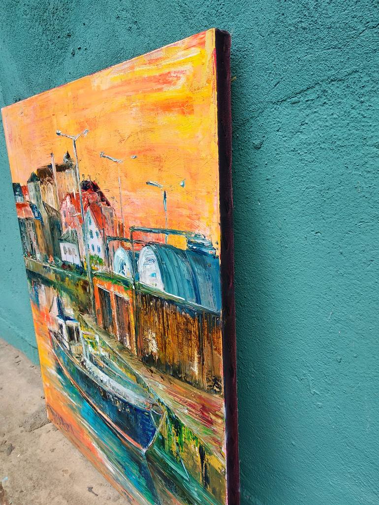 Original Expressionism Boat Painting by Alina Dalinina