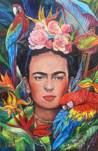 Art & Collectibles Painting Frida Kahlo big portrait painting Frida art ...