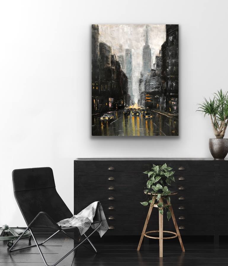 Original Expressionism Interiors Painting by Masha Sadme