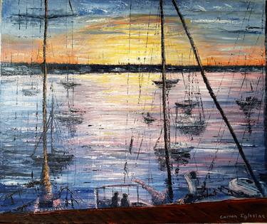 Print of Impressionism Yacht Paintings by Carmen Iglesias