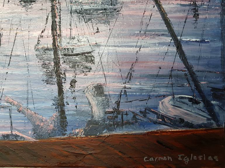 Original Yacht Painting by Carmen Iglesias