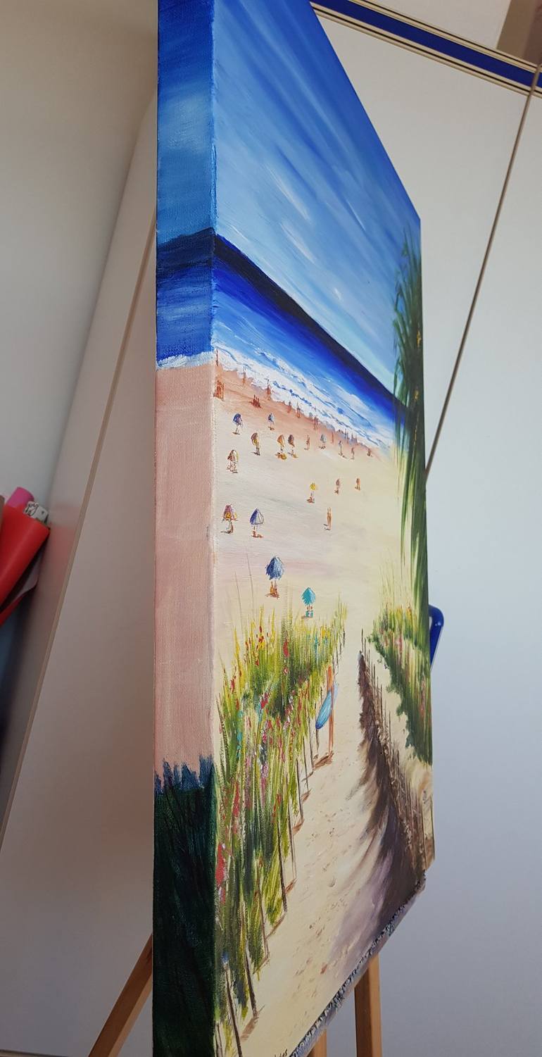 Original Impressionism Beach Painting by Carmen Iglesias