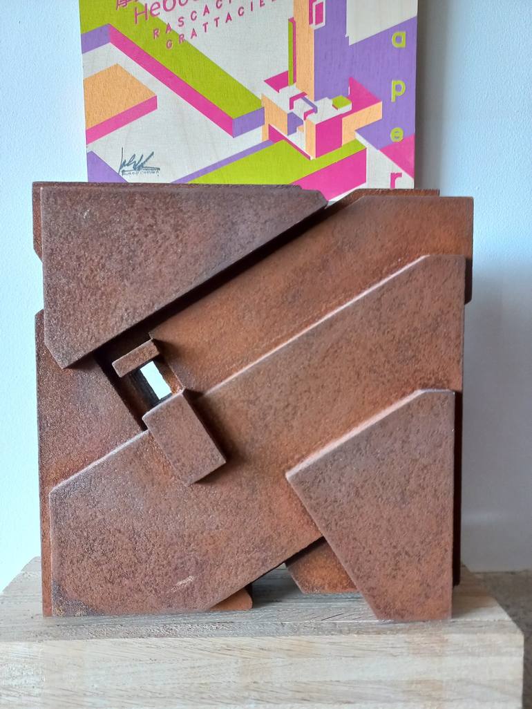 Original Geometrical Abstraction Abstract Sculpture by PABLO PEREZ-URRUTI DE SALA