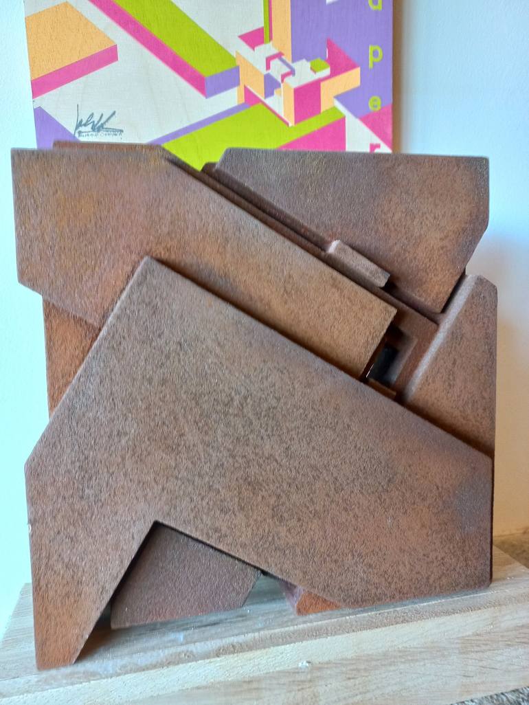 Original Geometrical Abstraction Abstract Sculpture by PABLO PEREZ-URRUTI DE SALA