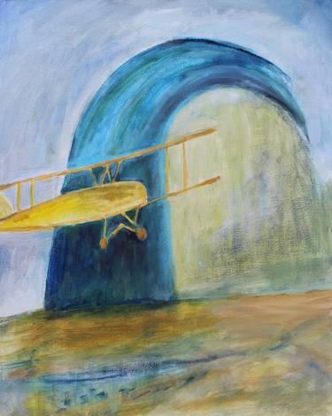 Original Abstract Airplane Paintings by Elizabeth Kenney