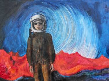 Original Figurative Outer Space Paintings by Elizabeth Kenney