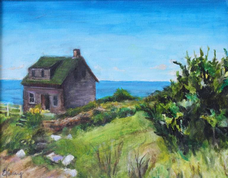 House on the Hill Painting by Elizabeth Kenney | Saatchi Art