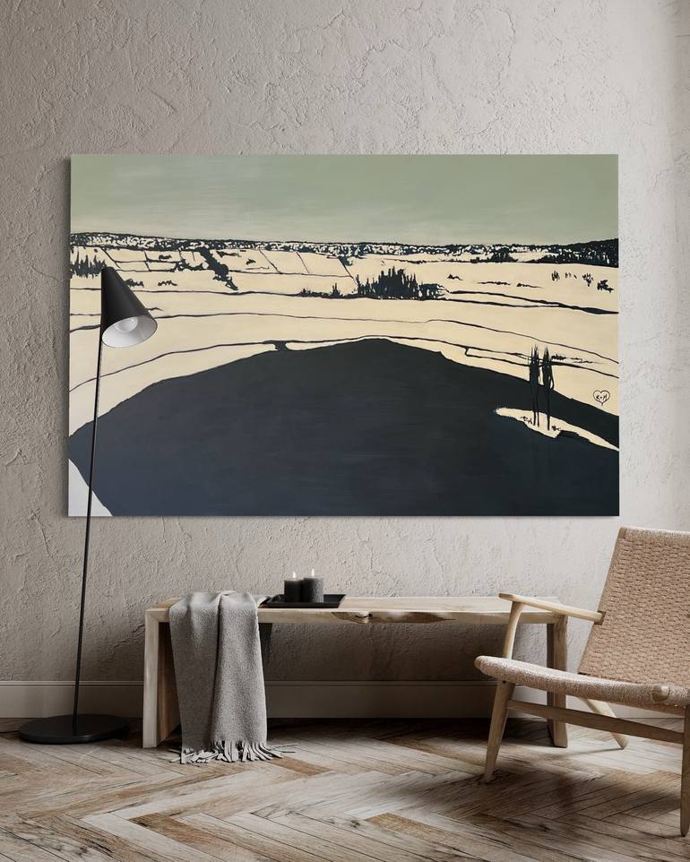 Original Minimalism Landscape Painting by Constantinos Raftakis