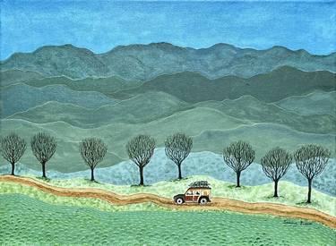 Original Folk Landscape Painting by Sabina Puppo