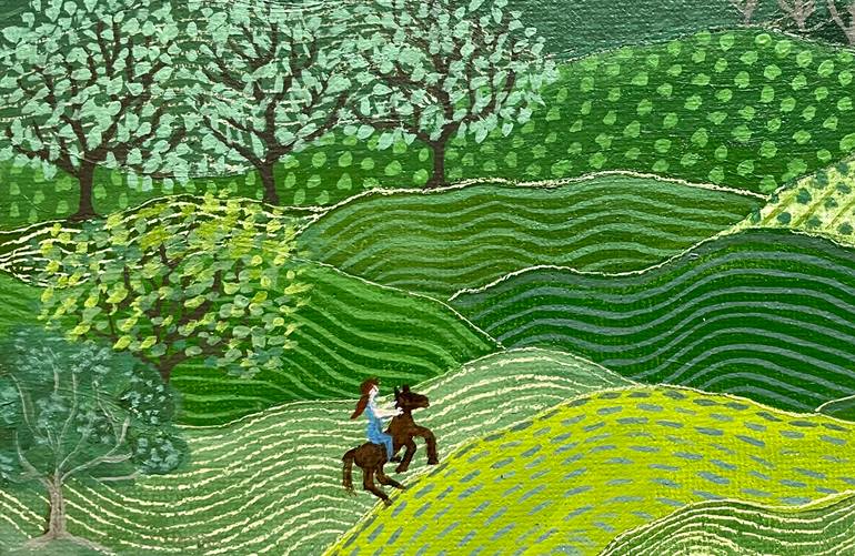 Original Folk Landscape Painting by Sabina Puppo
