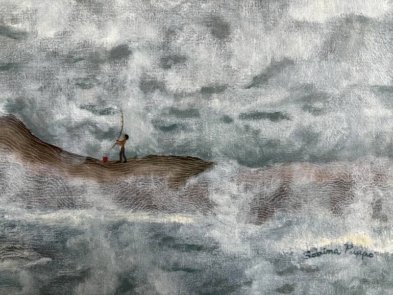 Original Folk Seascape Painting by Sabina Puppo