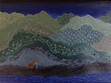 Original Folk Landscape Painting by Sabina Puppo