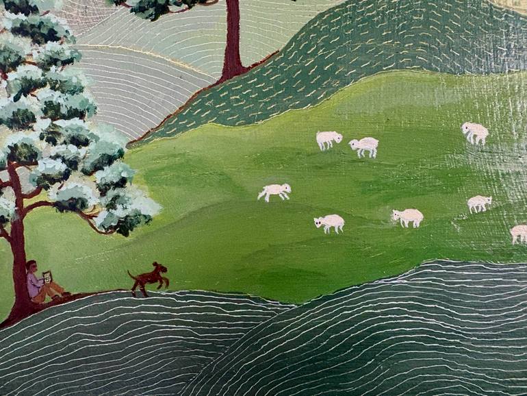 Original Folk Landscape Painting by Sabina Puppo