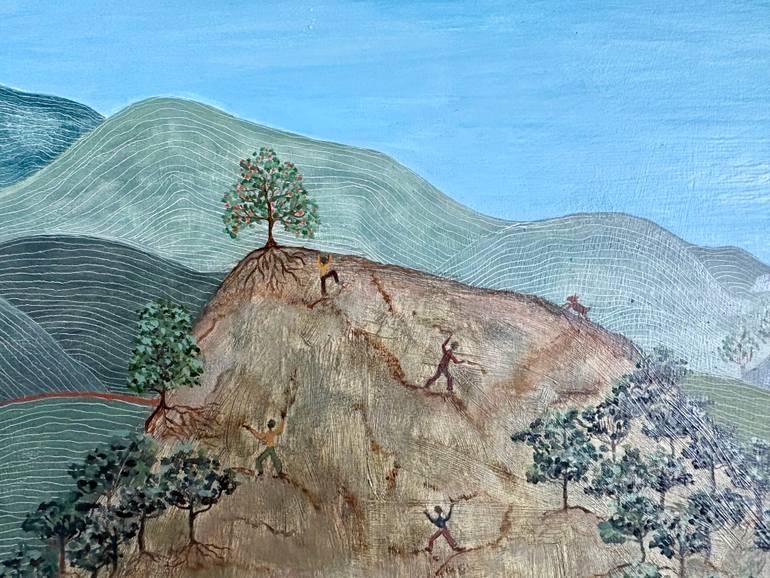 Original Folk Landscape Painting by Sabina Puppo