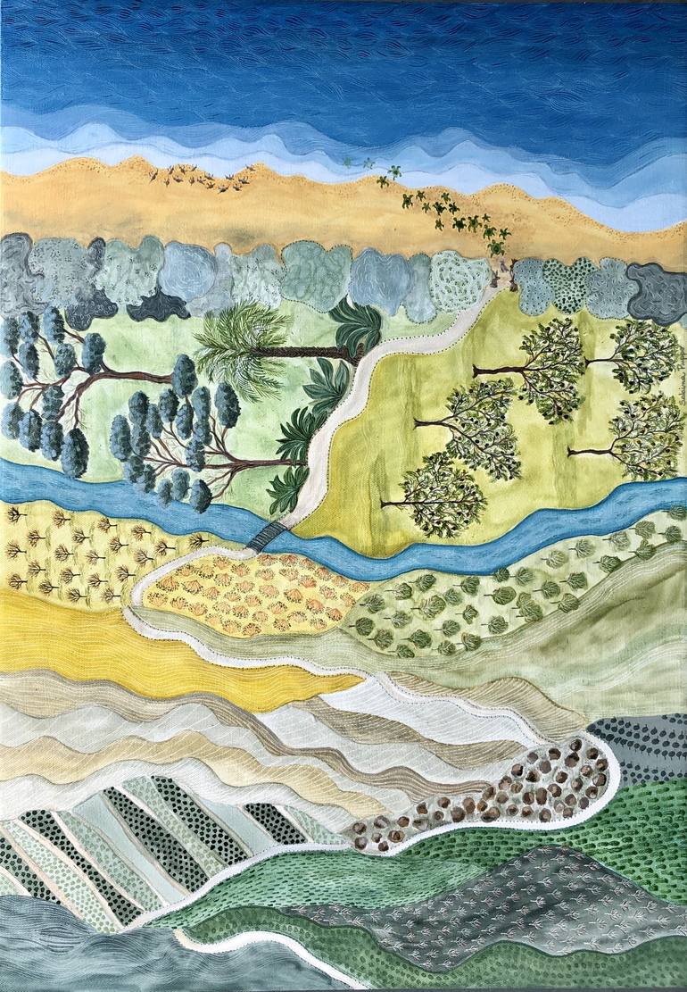 Original Naïf Landscape Painting by Sabina Puppo