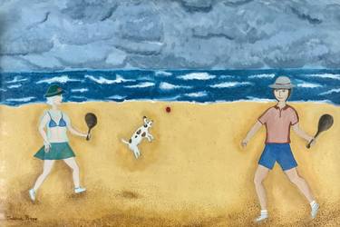 Original Figurative Beach Paintings by Sabina Puppo