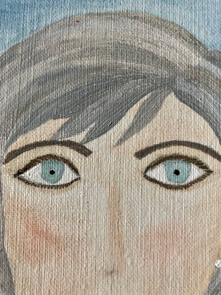 Original Naive Portrait Painting by Sabina Puppo