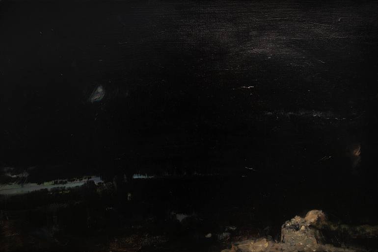 Original Landscape Painting by Elif Aktas | Expressionism Art on Canvas | All The World's Nights