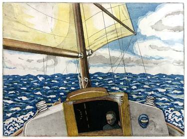 Print of Boat Printmaking by Madalyn Freedman