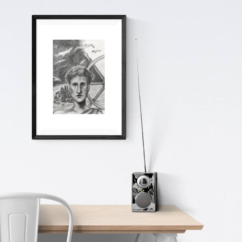 Original Black & White People Drawing by Stasy Vo